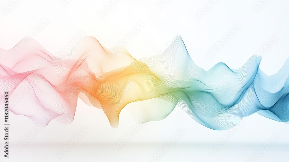 Poster colorful abstract wave pattern with soft gradients and flowing lines ideal for backgrounds, websites