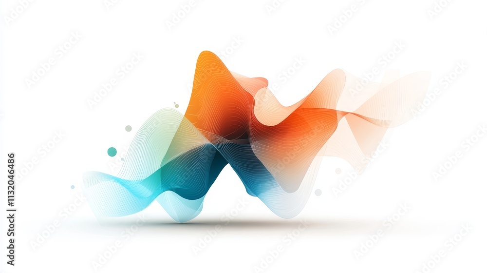 Poster abstract flowing waves design in vibrant colors showcasing harmony and movement ideal for background
