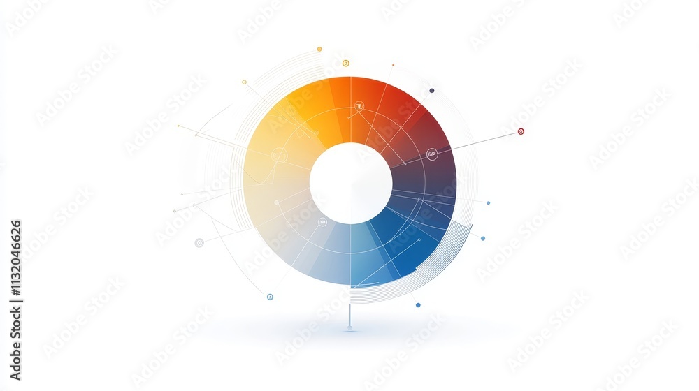 Aufkleber abstract color wheel with vibrant gradient and geometric elements representing modern design and cre