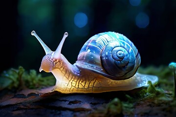 name starlight snail a snail with a shell that glows softly in t