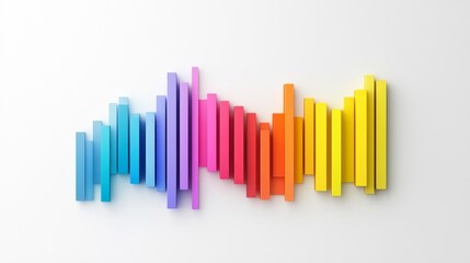 Obraz premium Vibrant Abstract Sound Wave Illustration with Colorful Bars Representing Music Frequencies in a Creative and Modern Design for Artistic Purposes