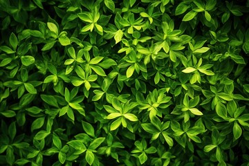 Obraz premium Lush green leaves creating a vibrant natural texture.