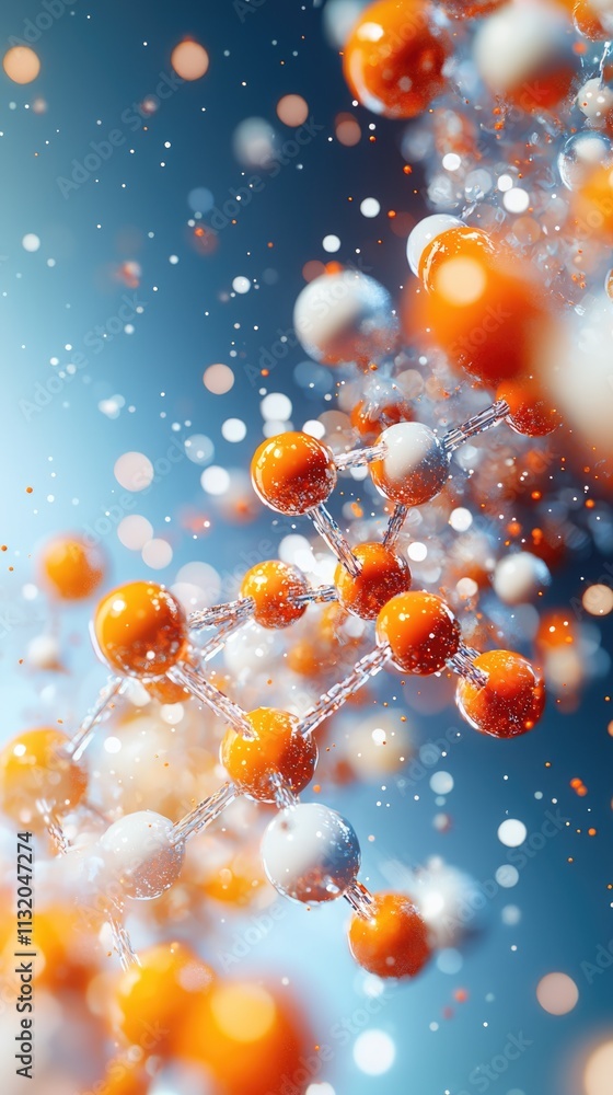 Aufkleber exploring molecular chemical structures under microscope a detailed view of molecular interactions i