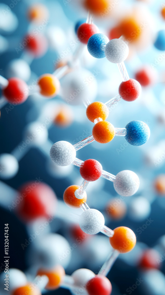 Poster exploring molecular and chemical structures under a microscope a detailed study of molecular interac