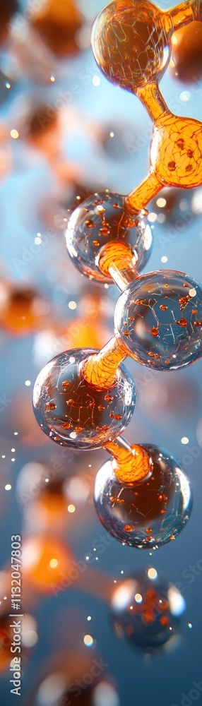 Poster exploring molecular chemical structures under microscope a detailed visualization of molecular compo