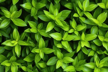 Obraz premium Lush green leaves densely packed for a vibrant natural look.
