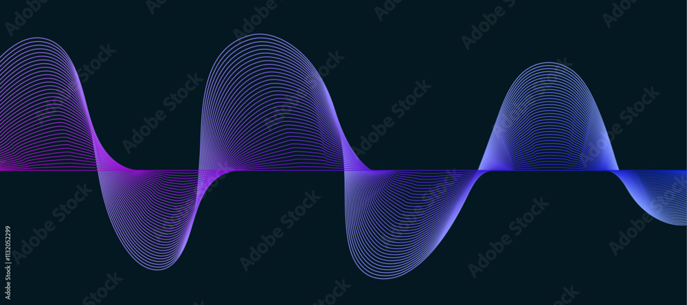 Poster vector technology abstract background with dynamic amorphous vector flowing gradient particle water 