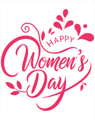 Obraz premium minimalist happy women's day t-shirt typography design.