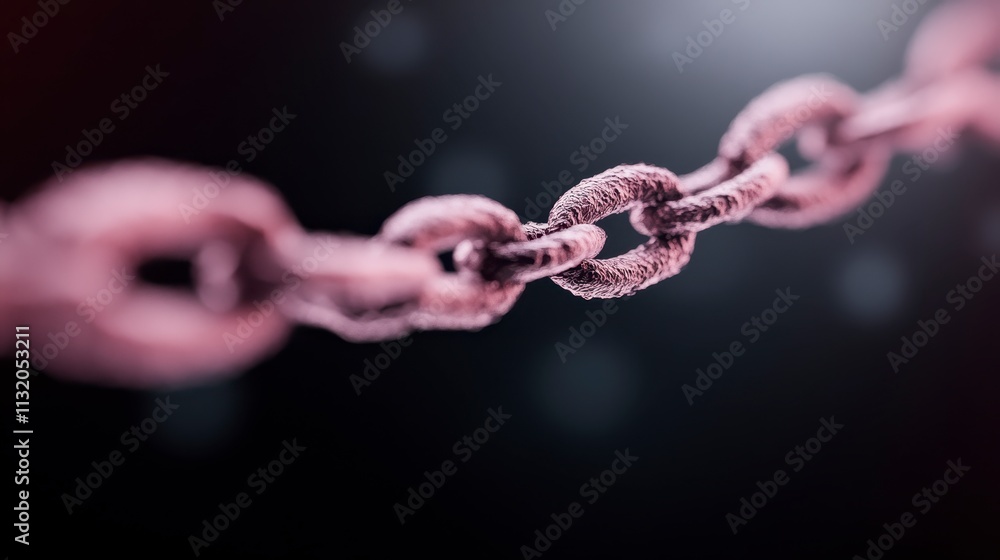 Aufkleber close up rusty chain links strength connection unity