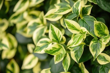 Obraz premium Lush green leaves with variegated patterns.