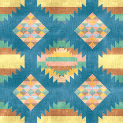  Navajo tribal vector seamless pattern. Native American ornament. Ethnic South Western decor style. Boho geometric ornament. Vector seamless pattern. Mexican blanket, rug. Woven carpet illustration