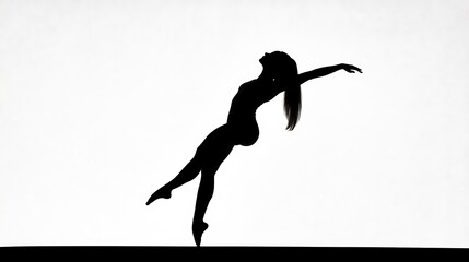 A clean white-style image of A minimalist design of a ballet performance. 