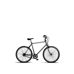Fototapeta premium A clean white-style image of A minimalist design of a bicycle tour. 