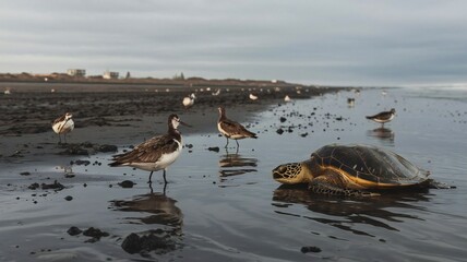 Man-made water destruction, animal suffering
