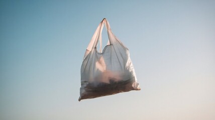 A polythene bag floating in the atmosphere