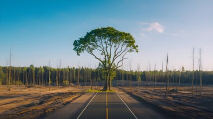 Deforestation to build new roads