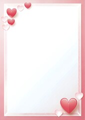 Note Page Template background with valentine theme border 