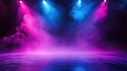 Colorful Smoke and Lights on Stage for Performance and Events