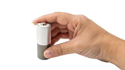 hand holding a battery