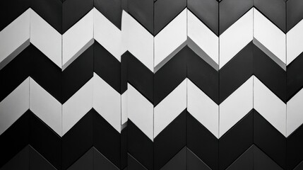 Obraz premium Sharp and bold chevron stripes in alternating black and white