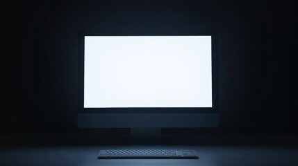 Mockup of a desktop computer with a blank screen for creative ideas or website maintenance.