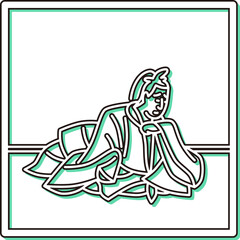 カラーシャドウ正方形シンプル百人一首　源宗于朝臣