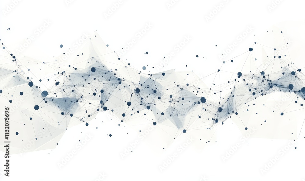 Poster Abstract network connection, plexus, digital data flow, nodes and lines.