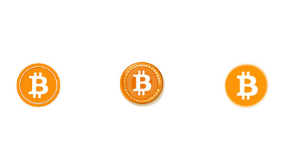 Collection of Bitcoin Currency Icons Representing Digital Financial Transactions and Cryptocurrency Investments