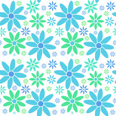 Fototapeta premium Simple floral seamless pattern. Decorative abstract flower graphic endless ornament. Backgrounds, wallpapers, baby surface design, textile, fabric, print, design papers, web, napkins