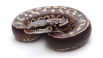 Fototapeta premium Nature's masterpiece a reticulated python in a serene environment