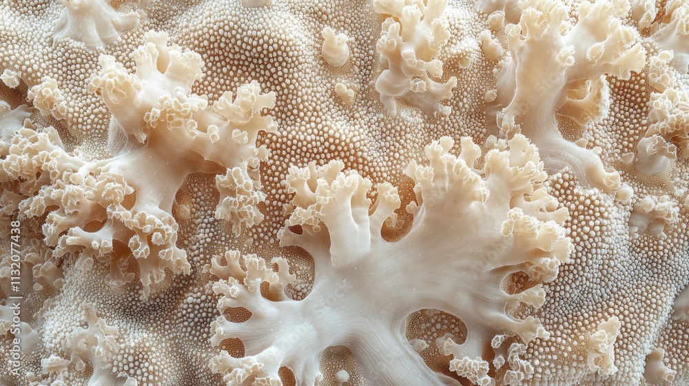 Poster exploring the unique textures of mocha mousse coral, this captivating display highlights the beauty 