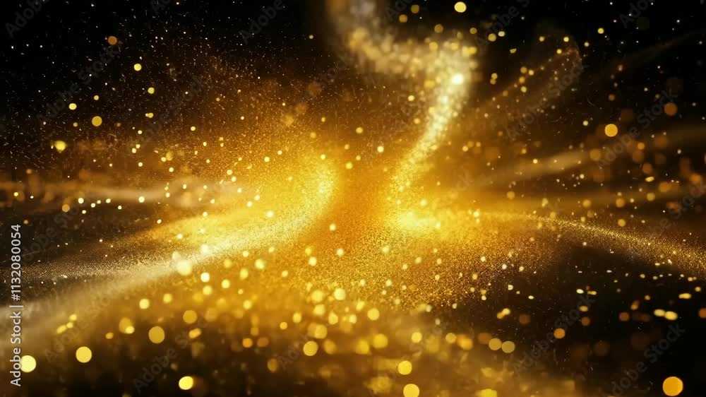 Aufkleber golden particles swirl in stunning display of light and texture during cosmic event