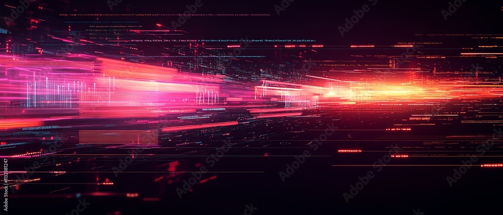 Poster stock market data with fluctuating graphs and financial trends on a dynamic digital interface, glowi