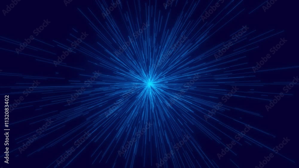 Poster digital space sci fi tunnel with green blue big data hi tech information flow blockchain. high speed