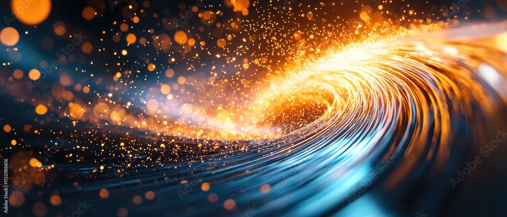 Poster dynamic fiber optic cables enhancing connectivity in modern tech environments a captivating visual j