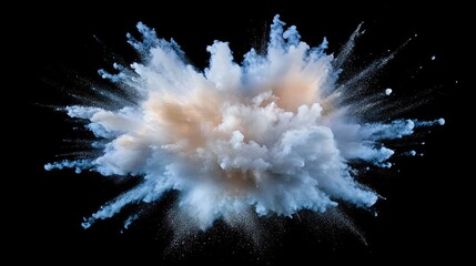 Dramatic Explosion of Colorful Powder in a Black Background