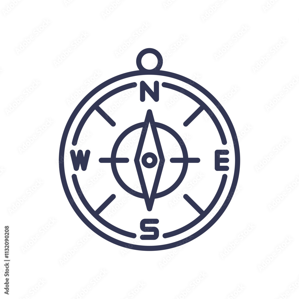 Poster a compass icon symbolizing navigation and direction.