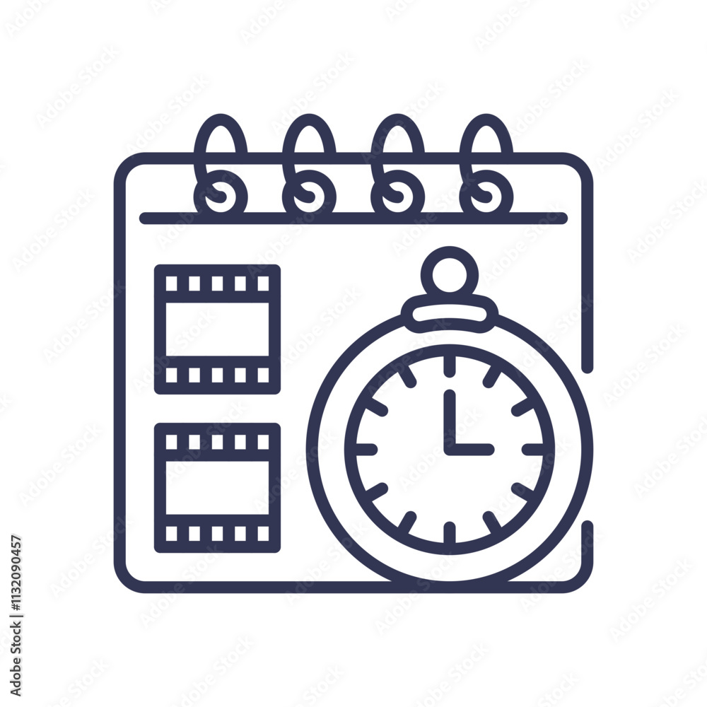 Poster calendar and stopwatch symbolize efficient scheduling for timelydelivery.