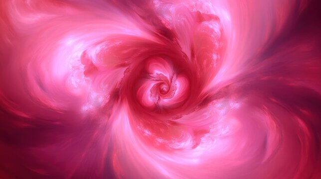 Radiant Pink Heart Swirl Abstract Design with Hypnotic Kaleidoscope Effect and Soft Focus Lighting - Powered by Adobe