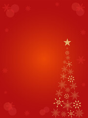 クリスマスツリーのバナー背景テンプレート　縦長