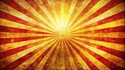 Obraz premium A Textured Radiating Pattern of Red and Yellow Stripes on a Distressed Background