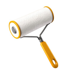 Fototapeta premium Paint roller with a textured surface and yellow handle
