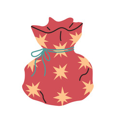 Santa bag. Christmas gift bag. Winter holidays. Xmas sack.
