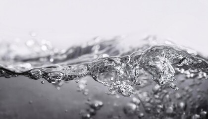 The water flow splashes with gushing fresh droplets, creating a dynamic and fresh effect