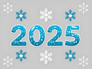Twenty twenty five winter snowflakes new year