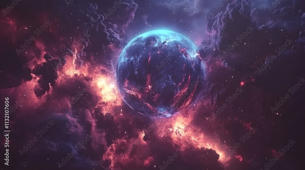 Poster celestial event cosmic ambience outer space digital art ethereal environment galactic viewpoint univ