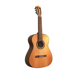 Obraz premium Classic acoustic guitar with a warm wood finish