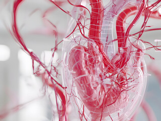 Visualizing the human heart intricate vascular system in scientific imagery laboratory 3d model...