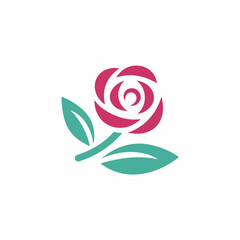 Stylized Rose Logo with Elegant Petals and Stem.