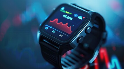 Advanced Smartwatch Displaying Health Monitoring Statistics